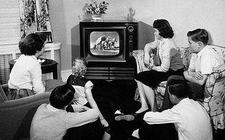 Family Watching Television